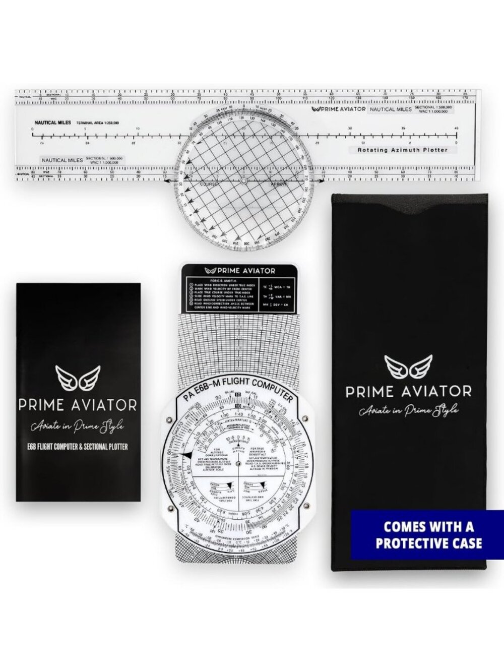Aviation Flight Computer & Plotter Kit - Mechanical Calculator for Student